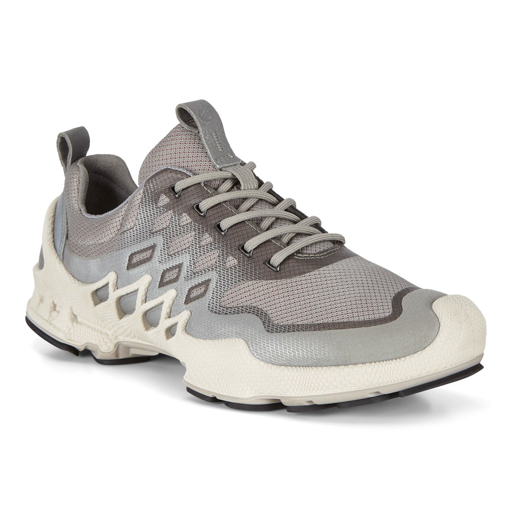 Womens Hiking Shoes - ECCO Biom Aex Low Two-Tone - Silver/Grey - 3192VCFQR